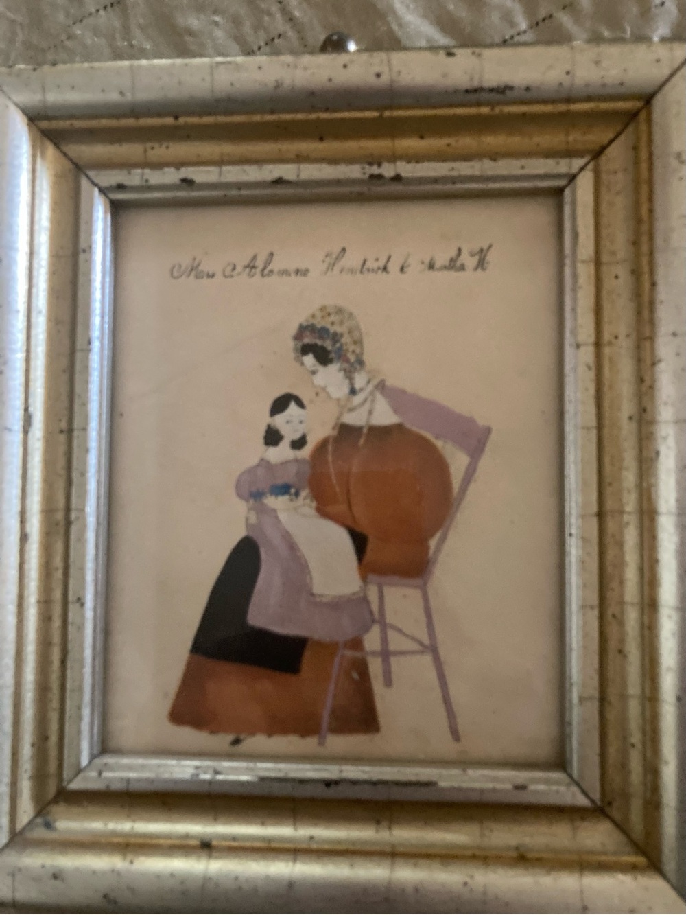 Vintage-Style Gold Framed Home Art Print in Cream and Brown